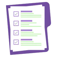 Icon of a clipboard with legal documents representing Medicaid document review and planning strategy.