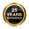 Gold and black icon symbolizing over 25 years of legal experience in elder law